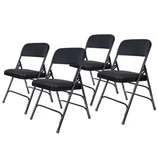 Set of 4 Deluxe Fabric Padded Triple Brace Folding Chairs - Hampden Furnishings image {12}