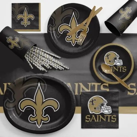 3ct New Orleans Saints Football Reusable Tablecloth image {2}