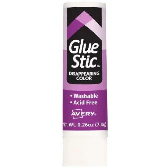 Avery Glue Stick, Disappearing Purple Color, 0.26 oz., Washable, Nontoxic, 18 Permanent Glue Sticks (98079) image {6}