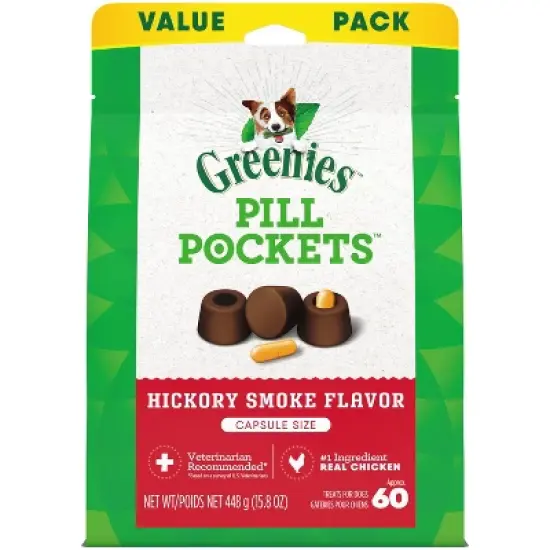 Greenies Pill Pockets Capsule Size Hickory and Chicken Flavor Chewy Dog Treats image {11}