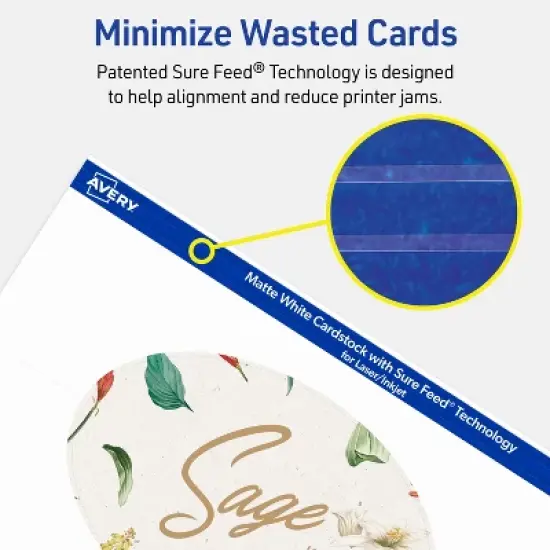 Avery Oval Flat Cards, 4" x 6", Matte White, 20 Total image {6}