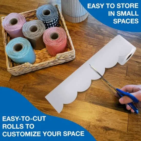 Carson Dellosa Education 65' Whisper Gray Rolled Scalloped Bulletin Board Borders (1 roll) image {4}