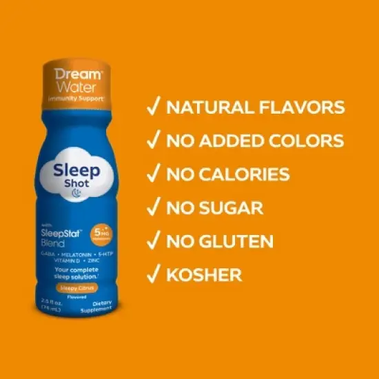 Dream Water Immunity Support Sleep Aid Drink Supplement; Melatonin 5mg, GABA, 5 image {3}