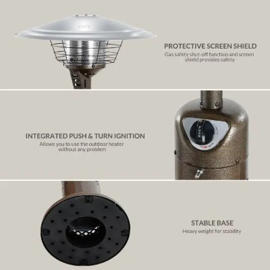 Heatmaxx 10000 BTU Propane Outdoor Patio Table Heater Bronze image {2}