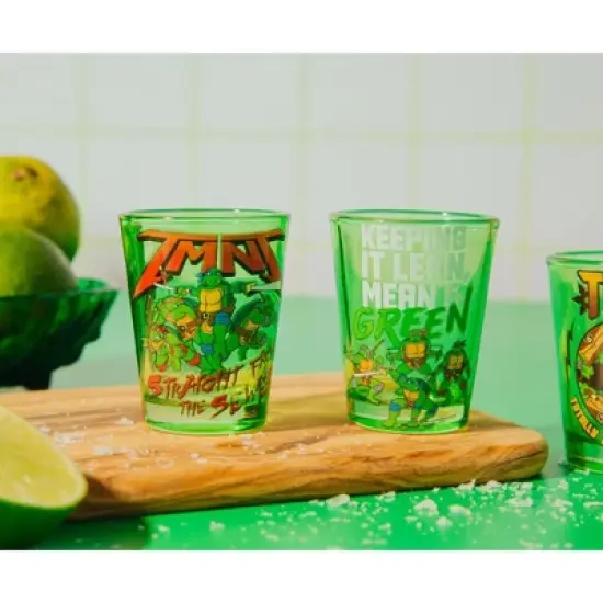 Silver Buffalo Teenage Mutant Ninja Turtles 1.5-Ounce Mini Shot Glasses | Set of 4 image {3}