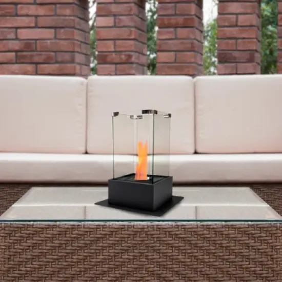 Northlight 15" Bio Ethanol Ventless Portable Tabletop Fireplace with Flame Guard image {1}