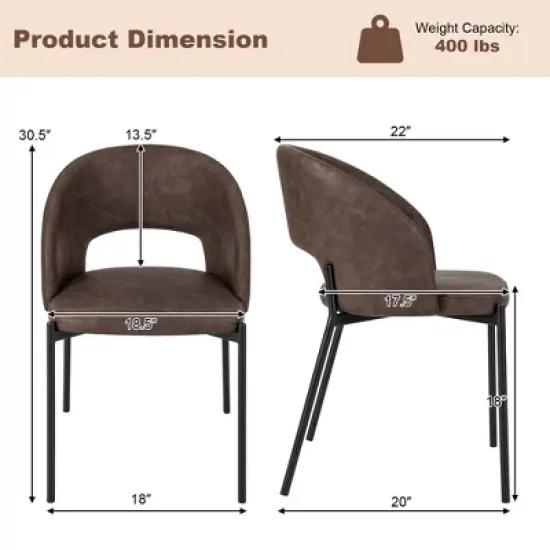 Costway Dining Chair Set of 2/4 with High-density Sponge Cushion Sturdy X-shaped Frame image {2}