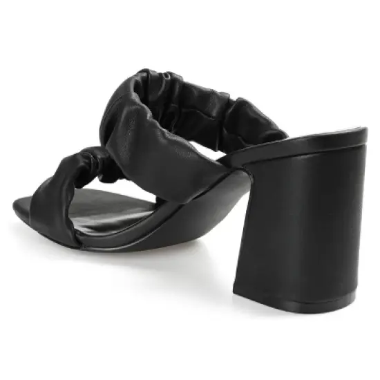 Journee Collection Womens Zoee Open Square Toe Block Heel Sandals image {6}