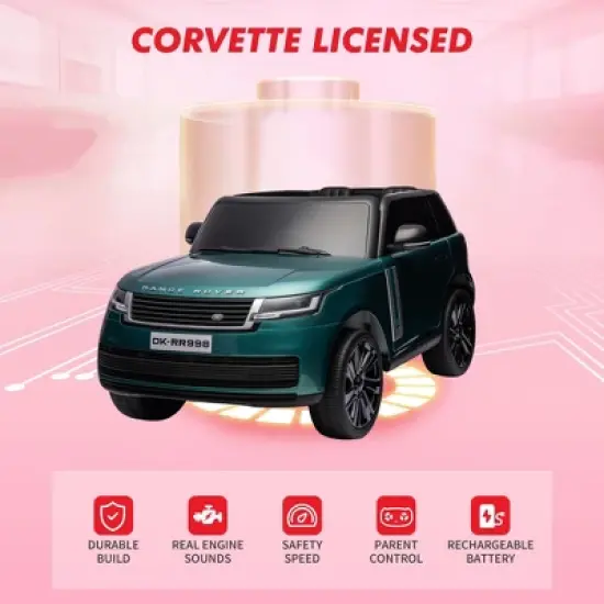 24V Ride On Toy, Licensed Land Rover Kids Car, 2-Seater Ride On Car with Parent Remote Control, Toy Storage Box, 3 Speeds, LCD Display, Lockable Doors image {10}