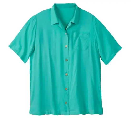 KS Island by KingSize Men's Big & Tall  Solid Rayon Short-Sleeve Shirt image {12}
