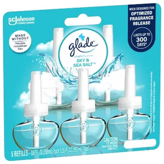 Glade PlugIns Scented Oil Air Freshener Refills - Sky & Sea Salt - 3.35 fl oz/5pk image {14}