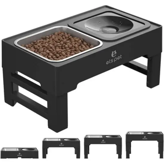 Els Pet 2L 2-in-1 Elevated Feeding Station Stainless Steel and Floating Cat Bowl image {7}