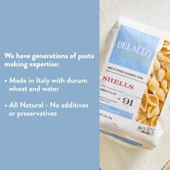 DeLallo Conchiglie Pasta Shells, 16 oz Bag, (7 Pack) image {1}