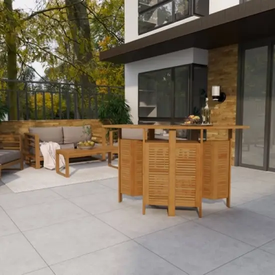 Patio Bar Table Teak - Olivia & May image {16}