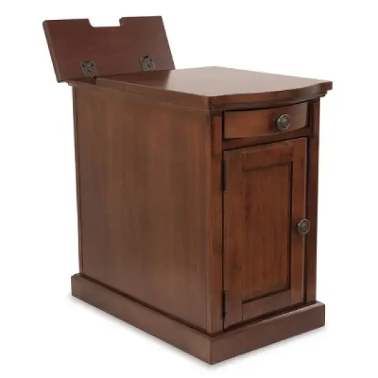 Laflorn Chairside End Side Table with USB Ports and Outlets Medium Brown - Signature Design by Ashley image {11}