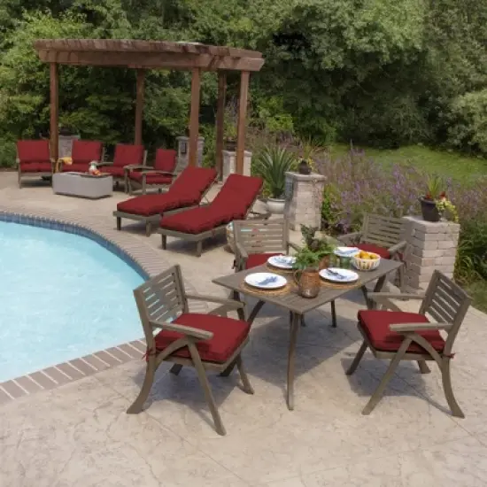 Arden Selections Leala Plush PolyFill Seat Pad Ruby Red image {4}