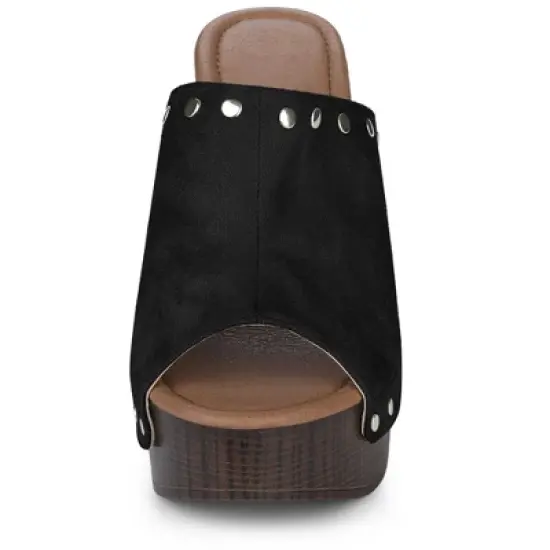 Perphy Women's Open Toe Platform Chunky Heel Slides Sandals image {1}