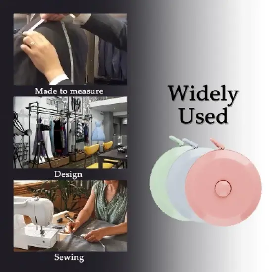 3 Pack Tape Measure Measuring Tape for Body Fabric Sewing Tailor Cloth Knitting Craft Weight image {4}