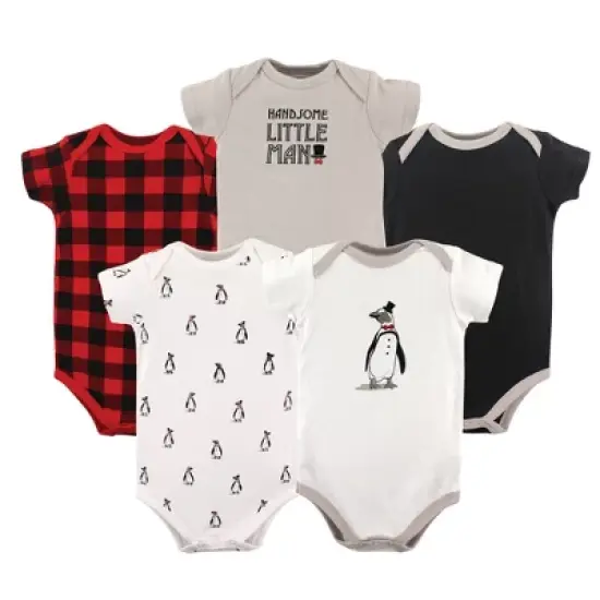 Hudson Baby Infant Boy Cotton Bodysuits 5pk, Penguin image {1}