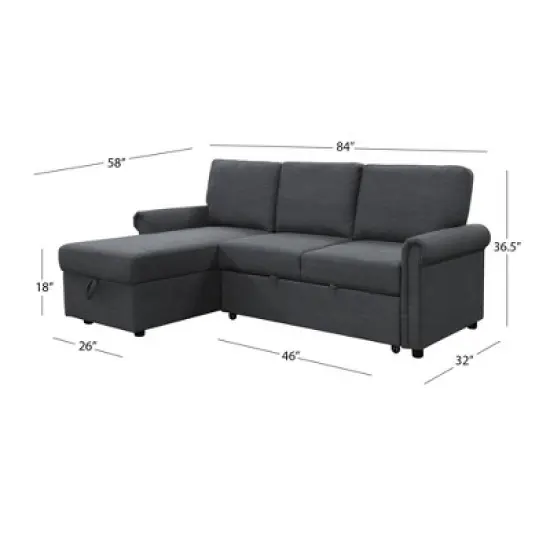 Clara Storage Sofa Bed Reversible Sectional - Abbyson Living image {9}