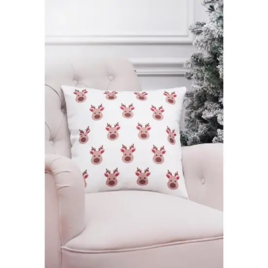 C&F Home Reindeer Season Christmas Indoor/Outdoor Accent Pillow, 18" x 18" image {1}