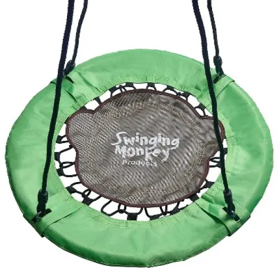 Swinging Monkey Giant 30 Inch Diameter 400 Pound Weight Capacity Weatherproof Outdoor Bungee Tree Saucer Swing, Green image {5}