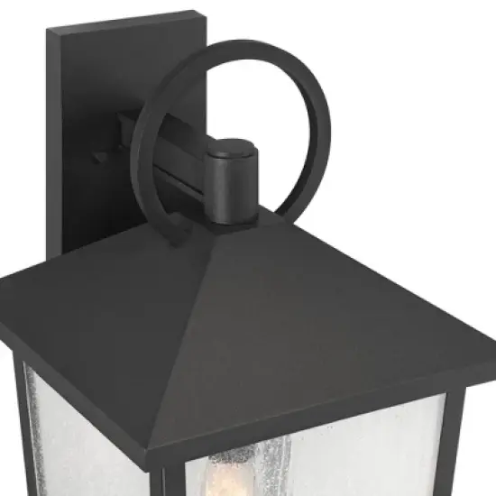 John Timberland Westmont 22" High Modern Outdoor Wall Light Fixture Mount Porch House Exterior Weatherproof Sand Black Aluminum Seeded Glass Shade image {2}