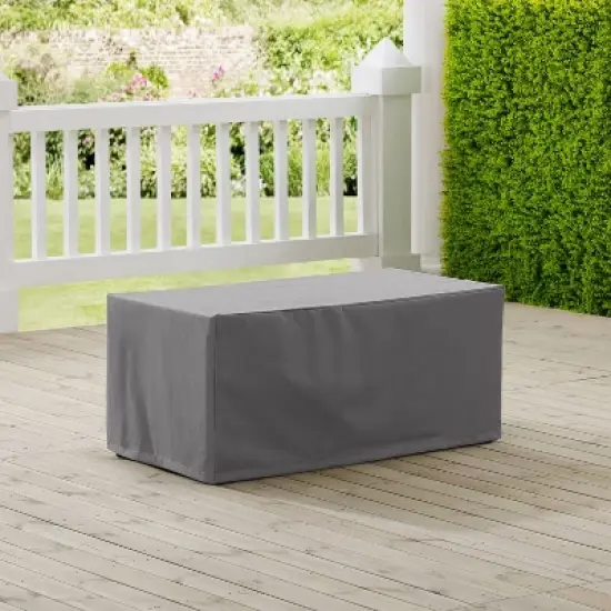 Outdoor Rectangular Table Furniture Cover - Gray - Crosley: Heavy Gauge Vinyl, Drawstring Closure, Waterproof image {2}