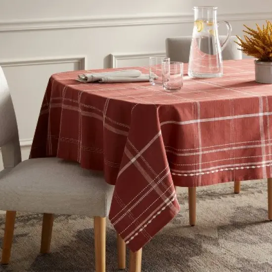 60"x104" Tablecloth Rust Plaid - Threshold&trade; image {1}