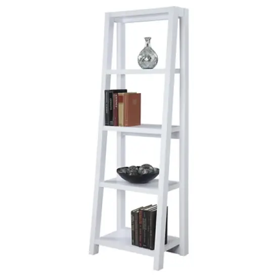 63.25" Newport Lilly Bookcase White - Breighton Home image {1}