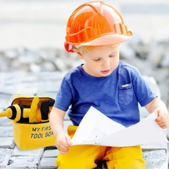 Plush Creations Yellow Tool Box Carrier Toy Set image {1}