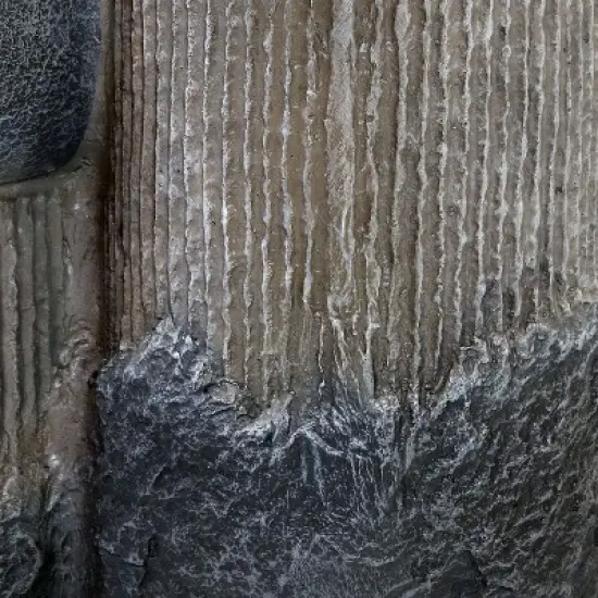 Sunnydaze Outdoor Solar Powered Polyresin Tiered Cascading Cups Water Fountain with Battery Backup - 29" image {4}