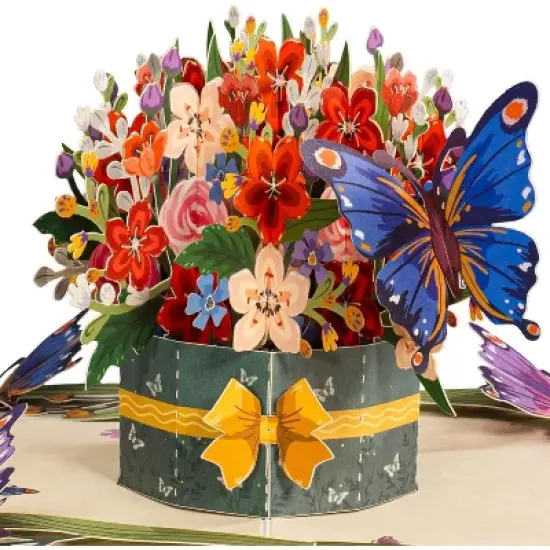 Frndly by Paper Love, Flower and Butterflies 3D Pop Up Card, For All Occasion - Handcrafted 100% Recycled and Eco-Friendly, 8" x 6" Cover image {8}