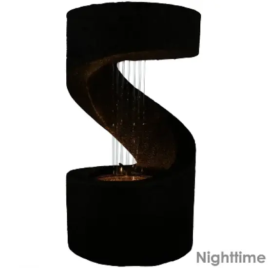 Sunnydaze Indoor Contemporary Decorative Polyresin Winding Showers Tabletop Water Fountain with LED Lights - 13" image {2}