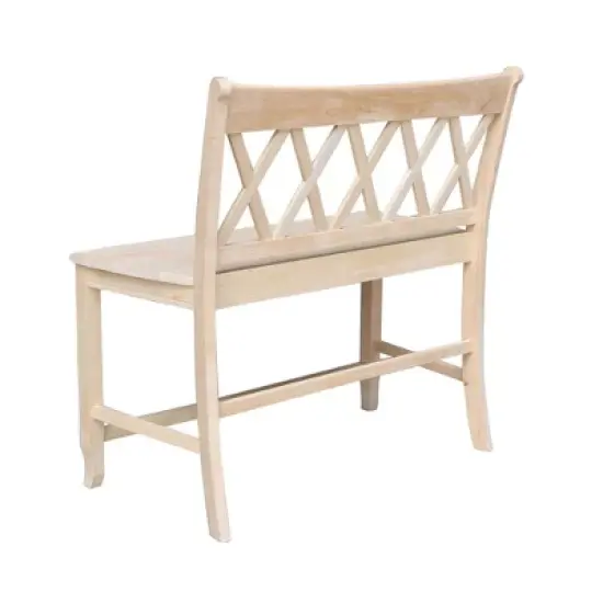 24" Double X Back Bench Seat Height Unfinished - International Concepts image {4}