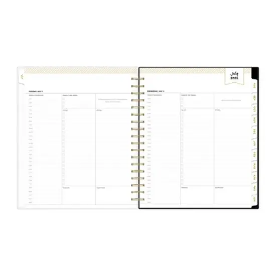 Day Designer 8"x10" 2025-2026 Daily/Monthly Wirebound Planner Frosted Rugby Stripe image {4}