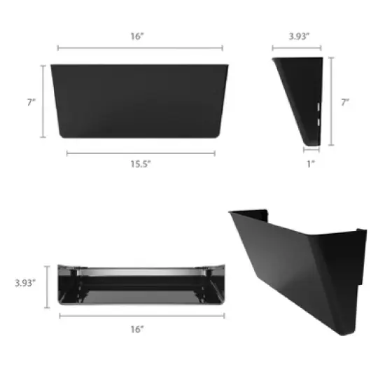 Storex Unbreakable Wall Files, Legal, Black, Set of 3 image {2}