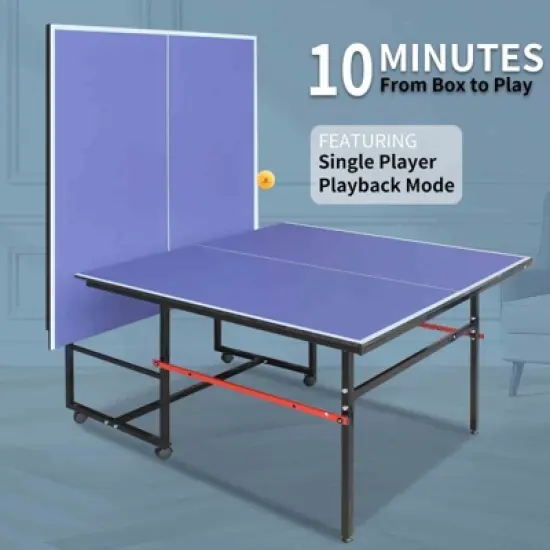 COZONY 8/9 FT Portable Table Tennis Table with Net, 2 Paddles & 3 Balls, Quick Assembly for Adults/Teens image {5}