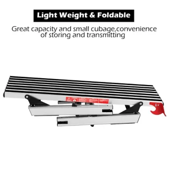 Costway 330lbs Aluminum Step Stool Folding Bench Work Platform Non-slip Drywall Ladder image {5}