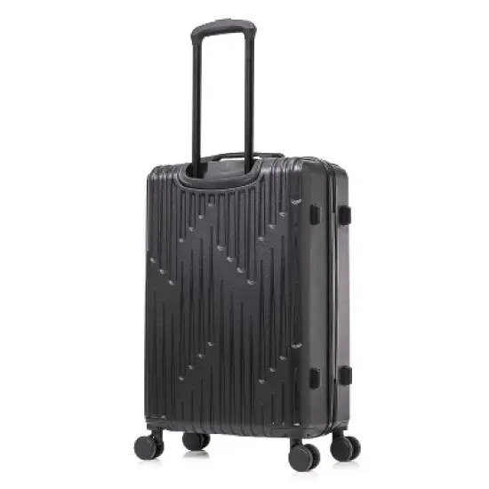 InUSA Drip Lightweight Hardside Medium Checked Spinner Suitcase - Black image {5}