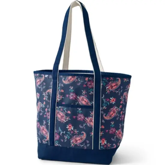 Lands' End Open Top Long Handle Canvas Tote Bag image {17}