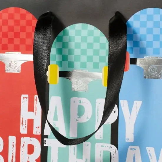 Skateboards Small Gift Bag - Spritz&trade;: Birthday Gift Bag, Multicolored, Sports Pattern, 9.75" x 7.75" x 4" image {2}