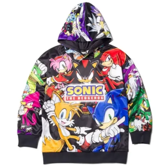 SEGA Sonic the Hedgehog Knuckles Shadow Tails Fleece Pullover Hoodie Little Kid to Big Kid image {2}
