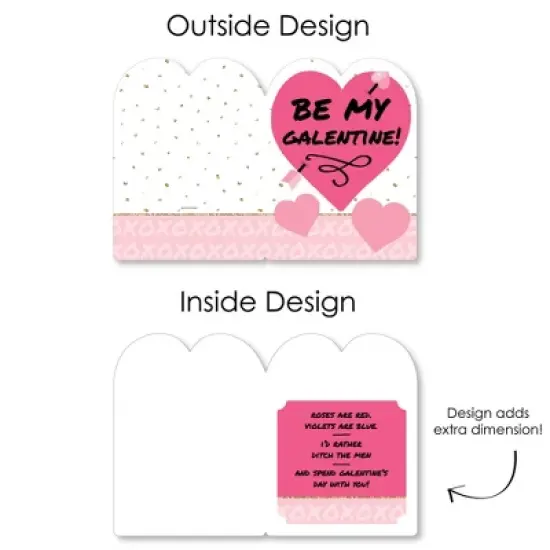 Big Dot of Happiness Be My Galentine - Valentine's Day Giant Greeting Card - Big Shaped Jumborific Card image {4}