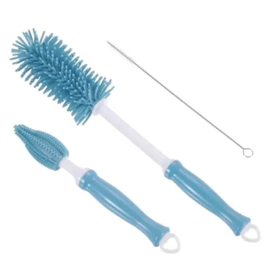 Unique Bargains Long Handle Silicone Water Bottle Cleaning Brush Kit image {5}