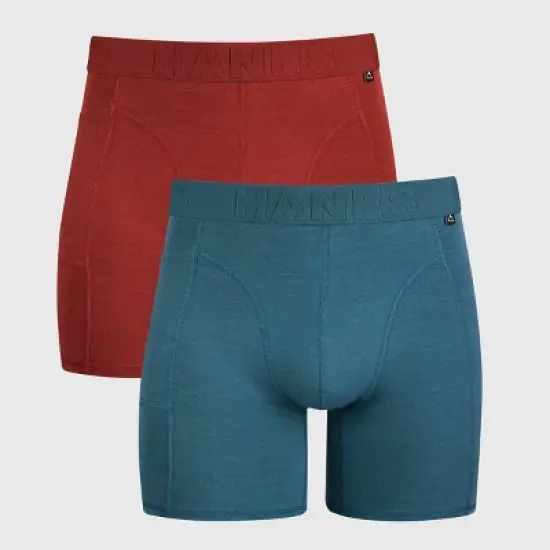 Hanes Premium Men's Explorer Boxer Briefs 2pk - Red/Blue image {7}