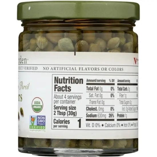 Jeff's Garden Organic Imported Non-Pareil Capers - Case of 6/6 oz image {4}