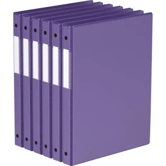 Davis Group 6pk 5/8" Premium Economy Round Ring Binders Purple: .5 Inch, 100 Sheet Capacity, 2 Pockets, Hard Cover image {5}