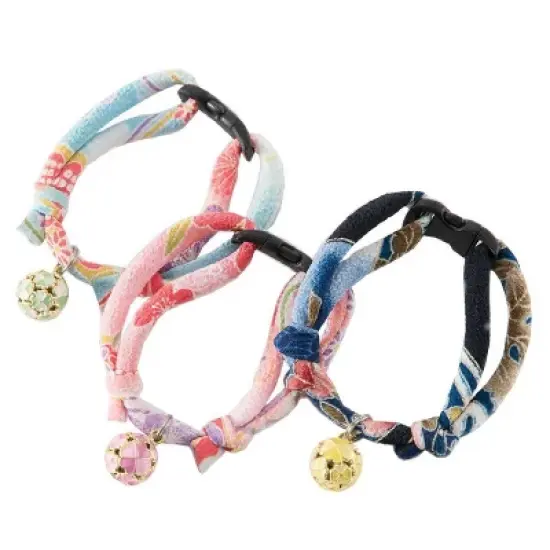 Necoichi Cherimen Cat Collar with Clover Bell image {5}