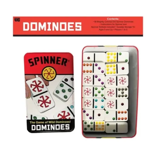 Spinner - The Game of Wild Dominoes! Board Game: Includes Storage Tin, Instructions, for 1-8 Players, Problem Solving image {4}